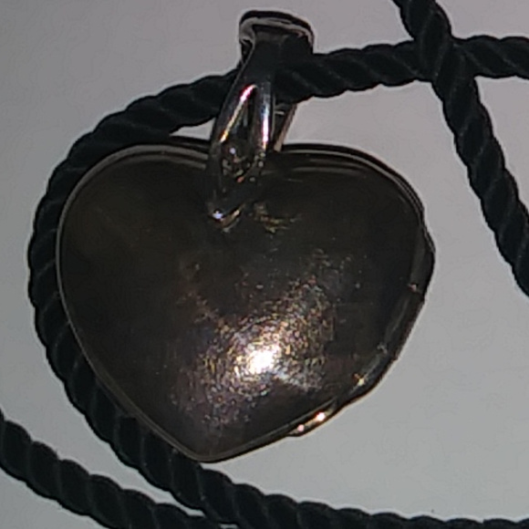 Suspicion Sterling Marcasite Puffed Heart Necklace - Picture 7 of 8
